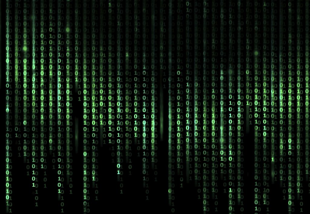 Green Digital Abstract background, computer binary code