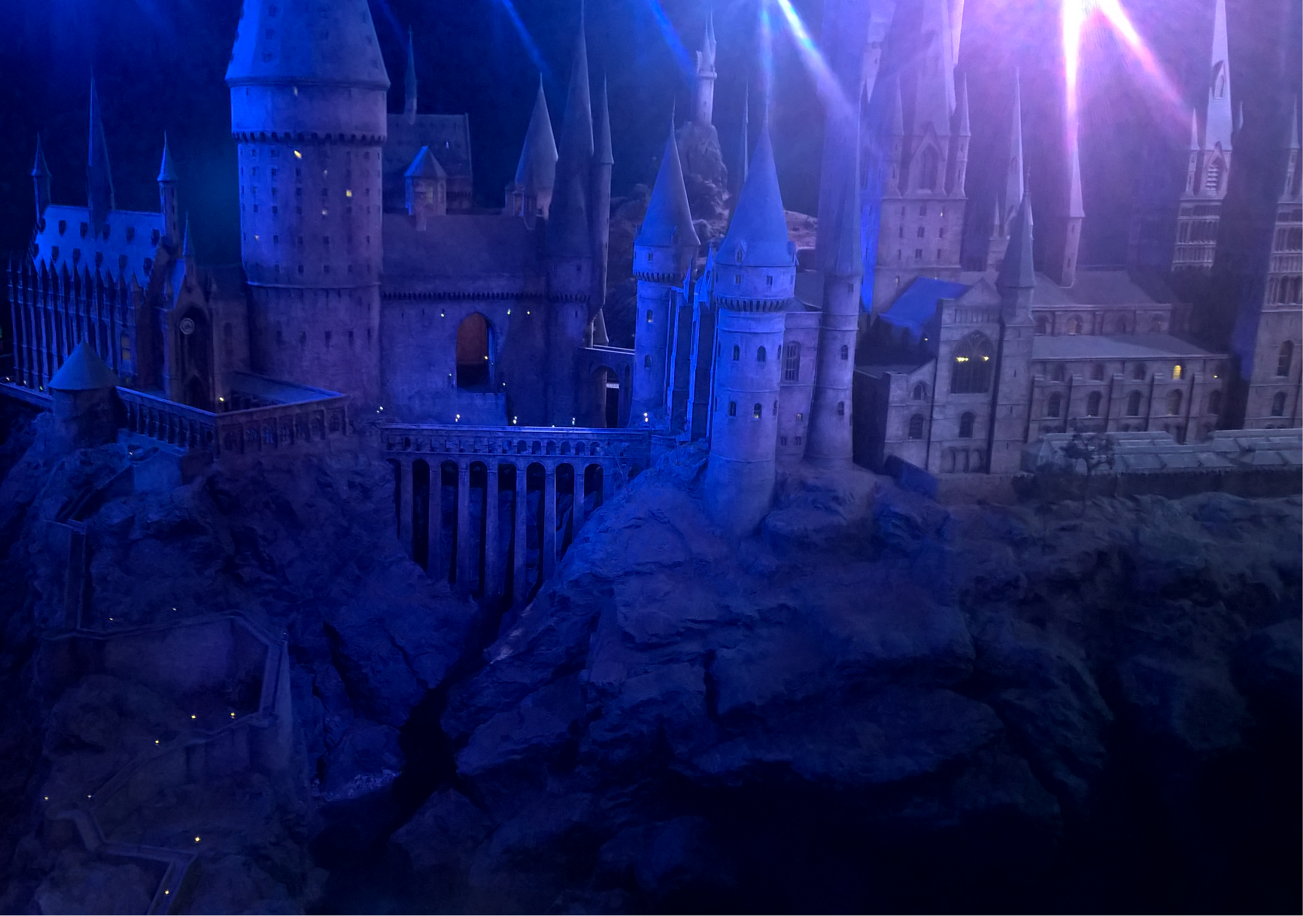 A scale model of the Hogwarts castle used to film the outdoor scenes of Hogwarts