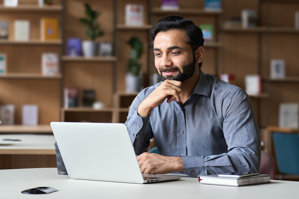 Man working on a laptop